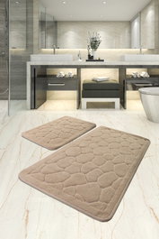 Mijölnir Lino - Rock Juego de Alfombrillas de Baño de Algodón (2 Piezas)